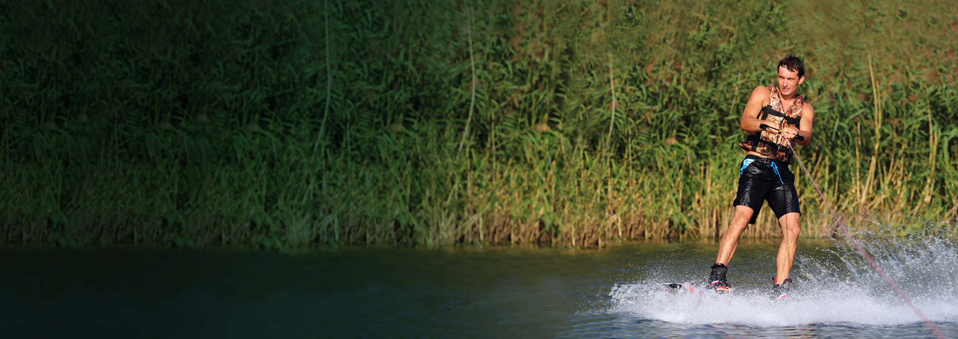 Wakeboarder in a competition vest