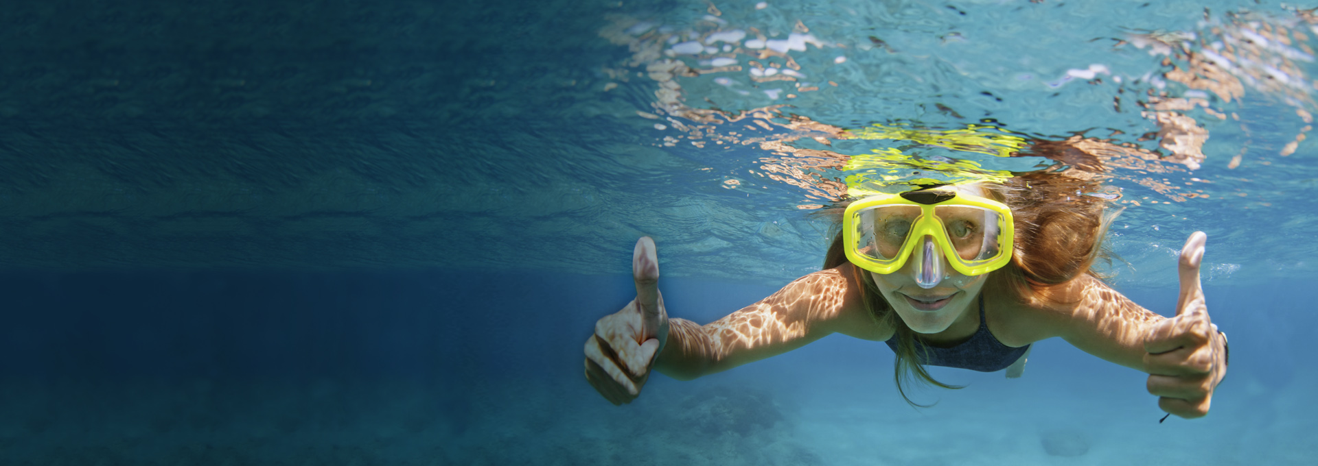Snorkeler in a dive mask