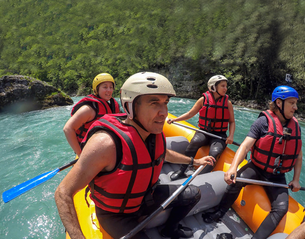 Rafters in life jackets